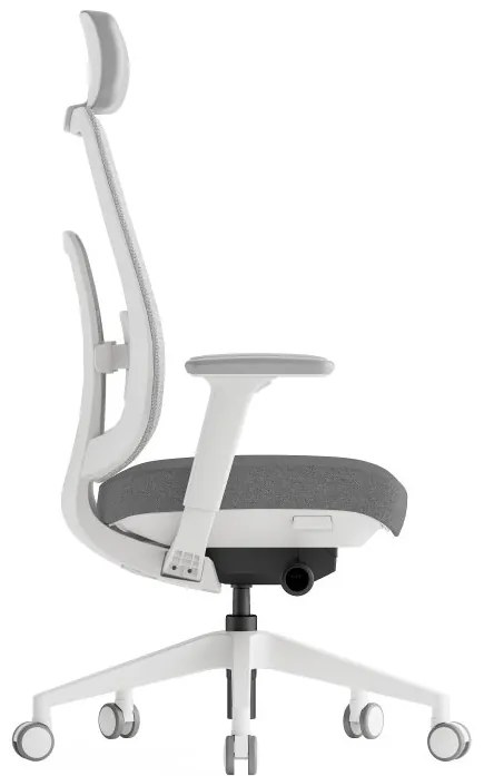 Kancelárska ergonomická stolička K42 White — sieť, látka, biela / viac farieb Modrá
