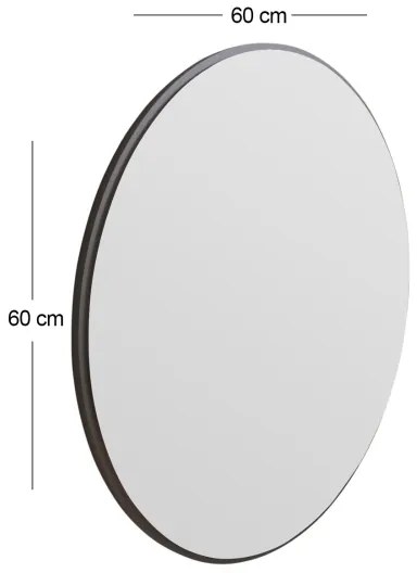 Nástenné zrkadlo OZZE pr. 60 cm čierna