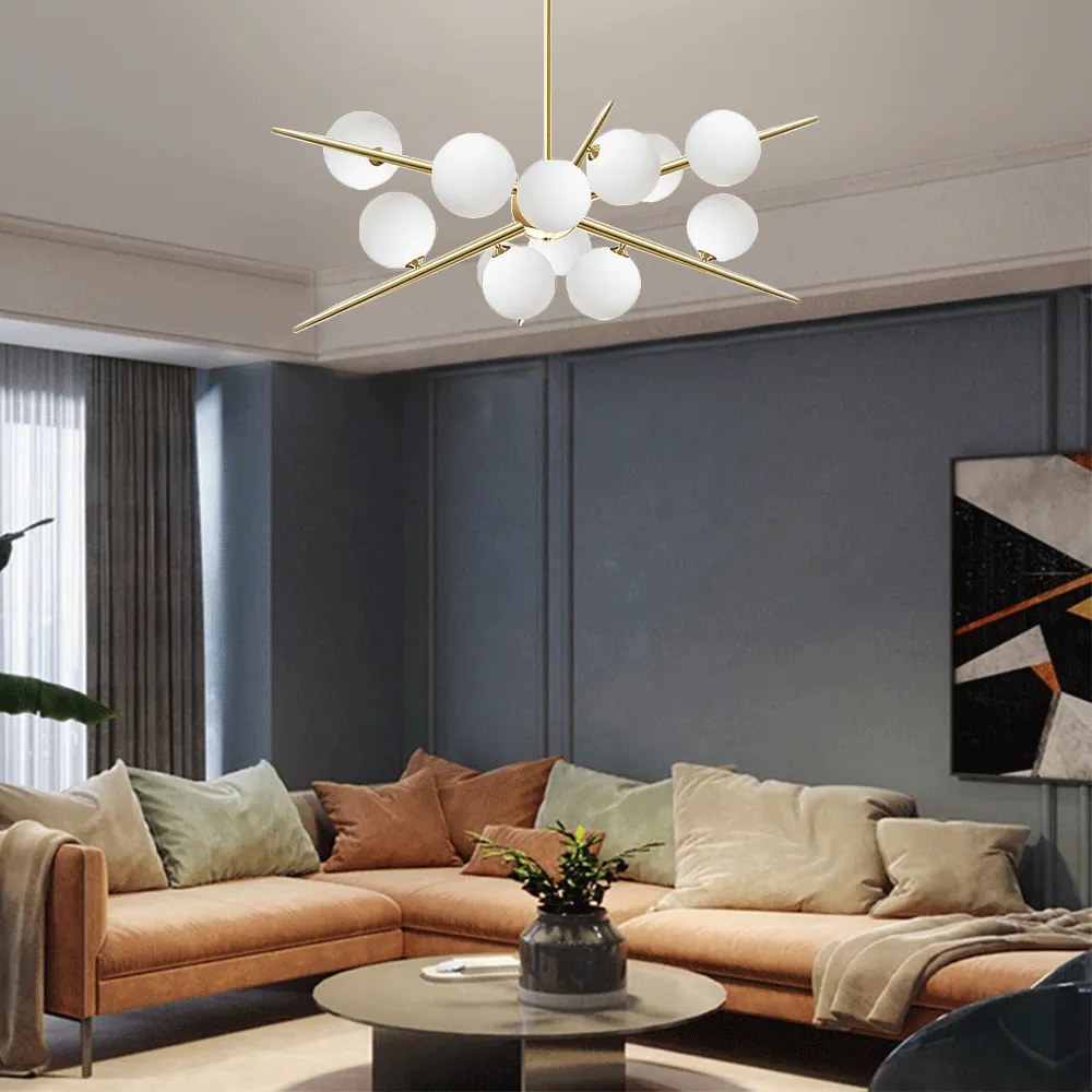 Toolight Toolight, stropné svietidlo 8xG9 APP998-12CP, biela-zlatá, OSW-05553