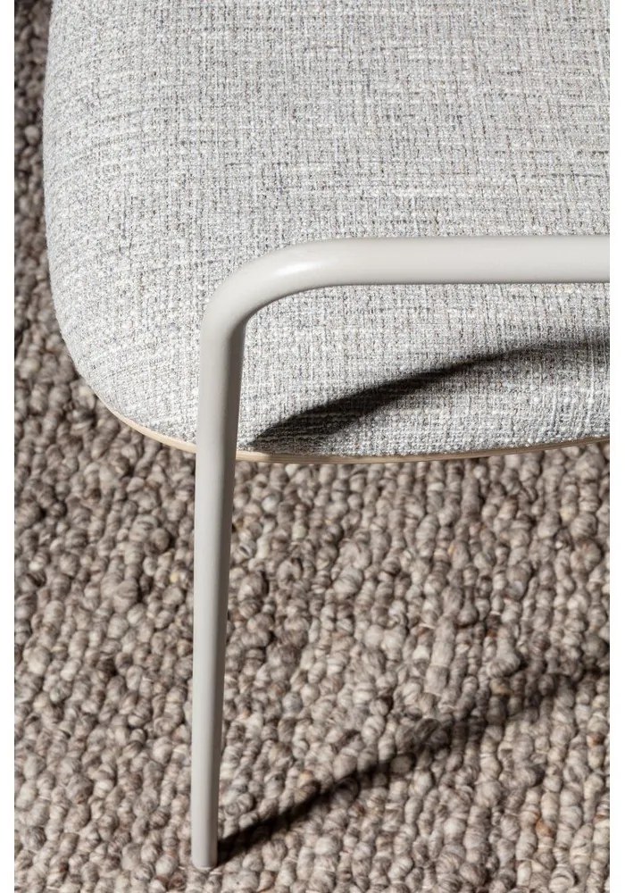 Svetlosivé/v prírodnej farbe čalúnené jedálenské kreslá v súprave s podrúčkami Nour – MOME