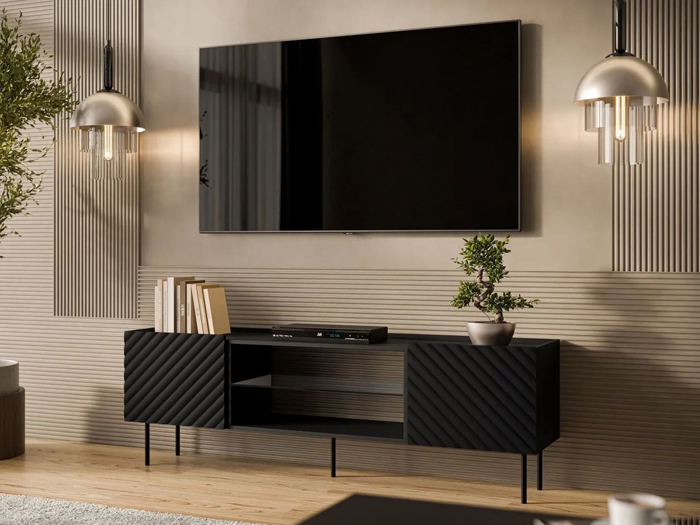 TV stolík/skrinka Gretzo 180 2D EF, Farby: biela