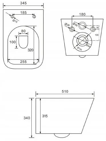 Mexen TEO Rimless wc misa závesná so sedátkom + bidet TEO, biela, 30850700+35855100