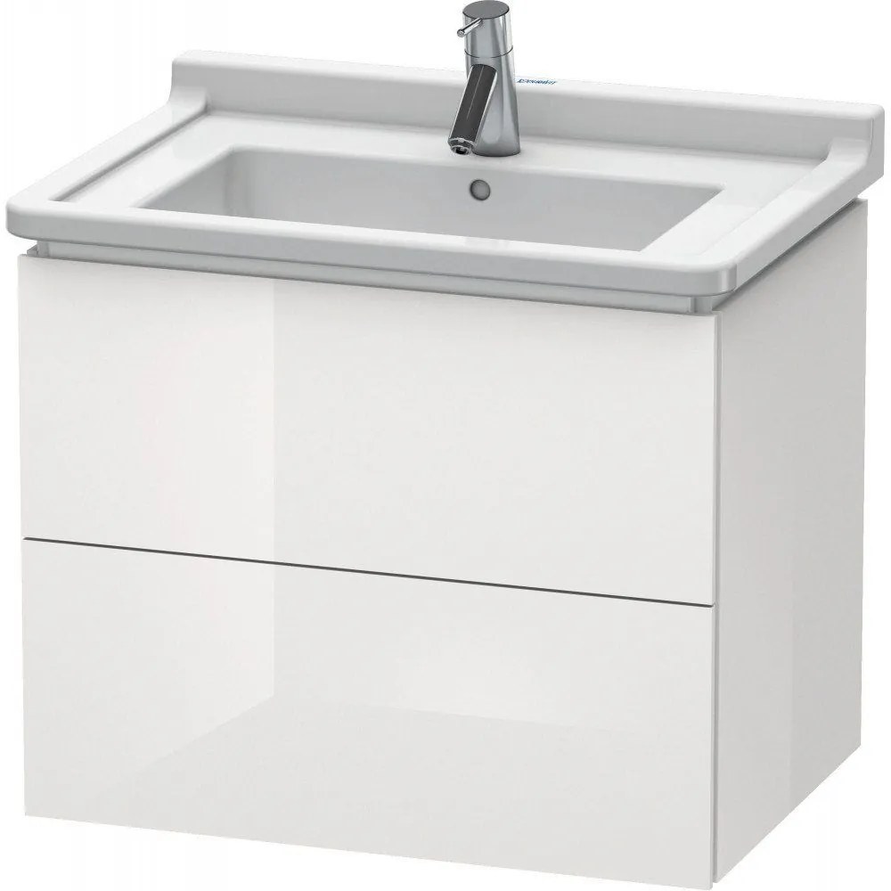 DURAVIT L-Cube závesná skrinka pod umývadlo, 2 zásuvky, 670 x 469 x 558 mm, biela vysoký lesk, LC626402222