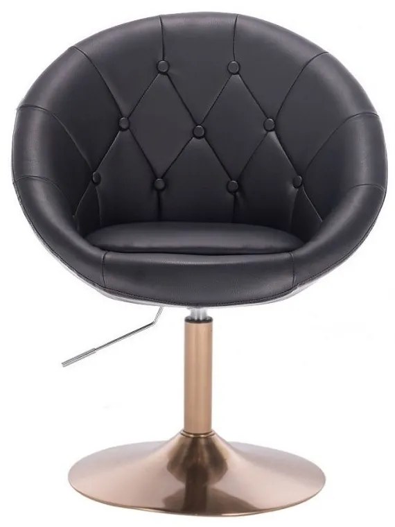 LuxuryForm DESIGN Kreslo VERA na zlatom tanieri - čierne