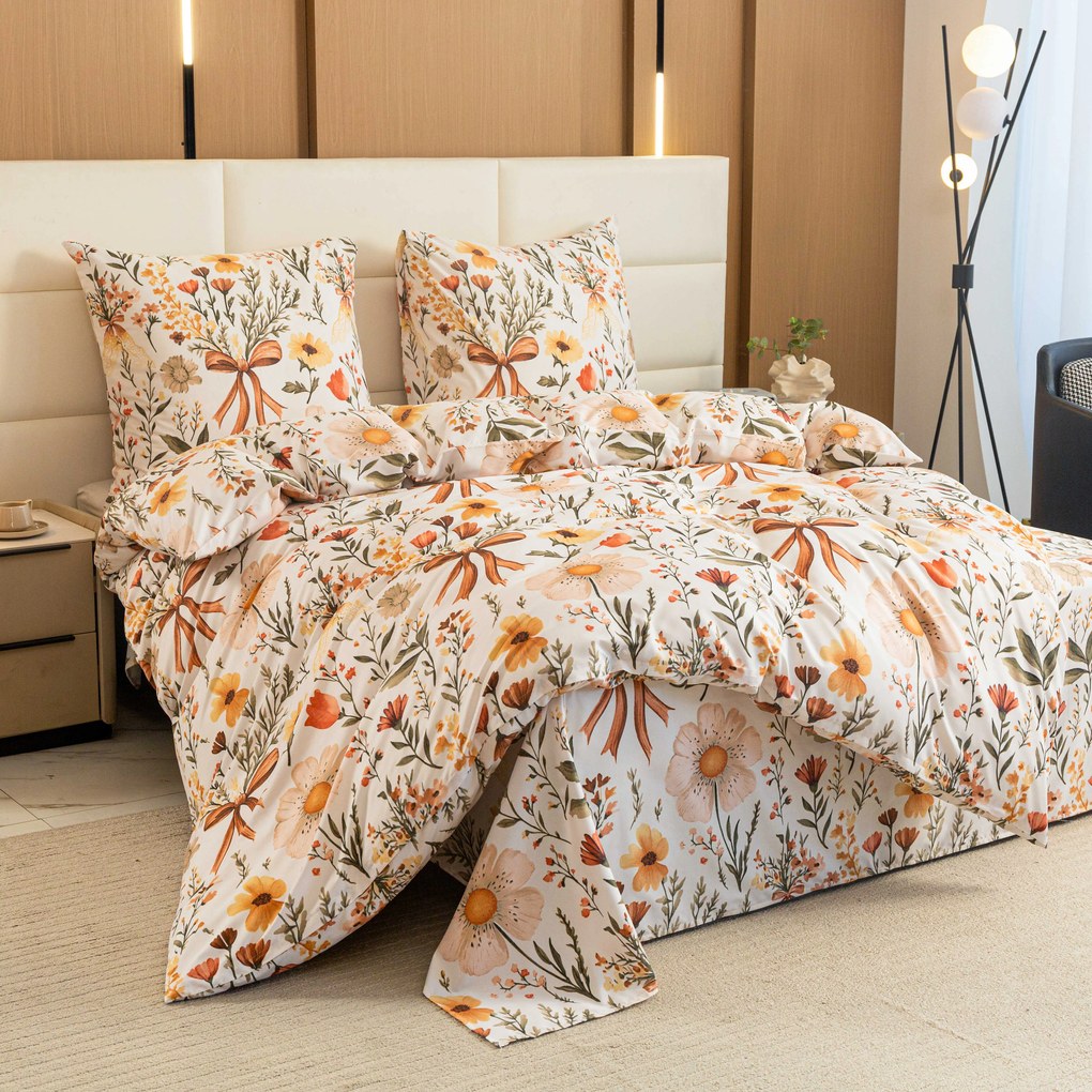 Obliečky z mikrovlákna FLORAL RIBBON krémové Rozmer obliečky: 70 x 90 cm | 140 x 220 cm