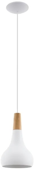 Eglo 901177-Luster na lanku SABINAR 1xE27/60W/230V pr.18cm biela