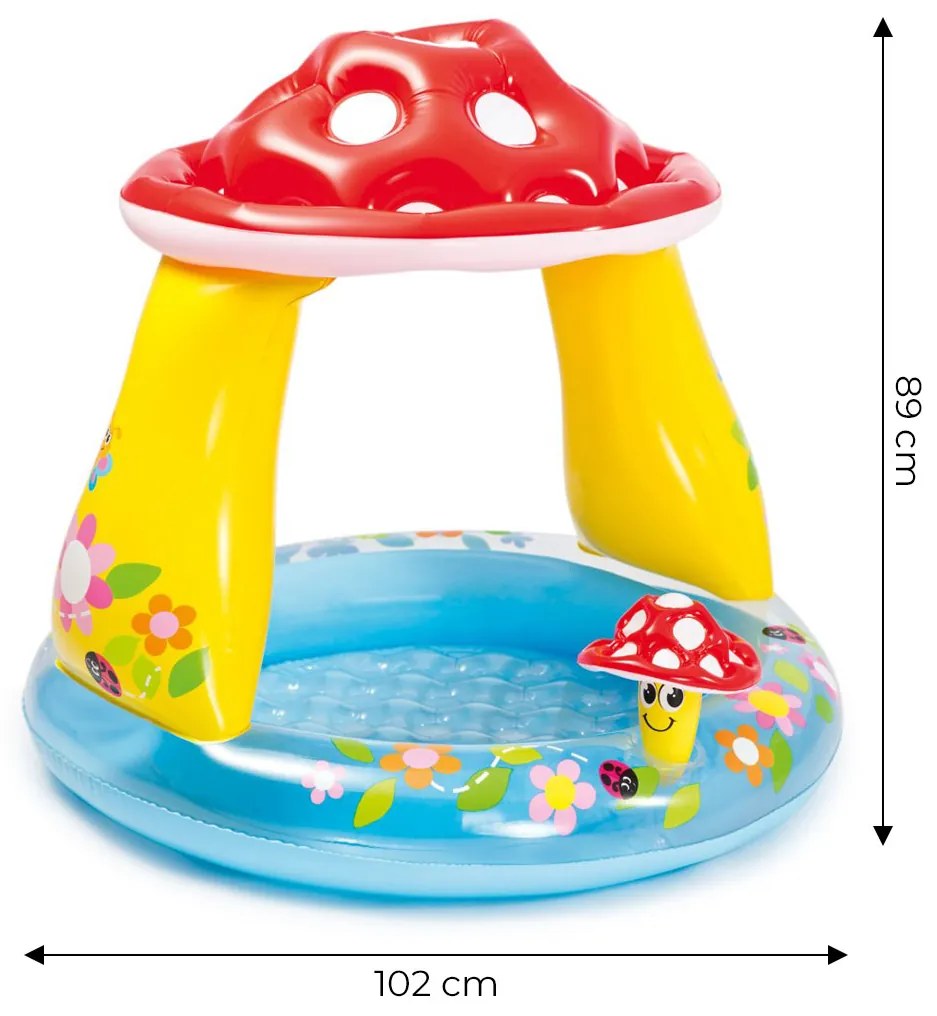 Intex Bazén, nafukovací bazénik pre deti, strieška na muchotrávku, Intex 57114