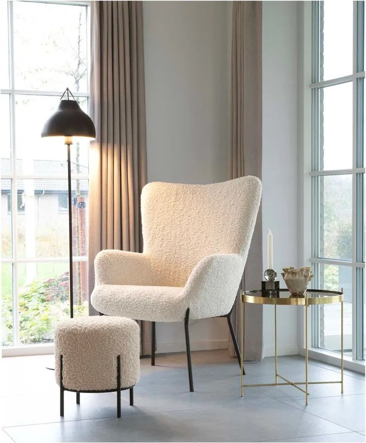 Krémovobiele kreslo z umelej kožušiny Glasgow – Bonami Essentials