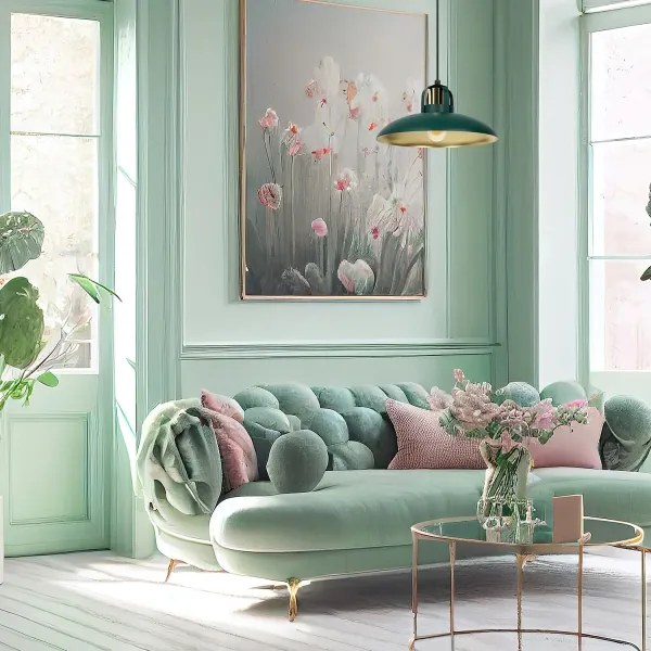 Luster na lanku FELIX 1xE27/60W/230V zelená