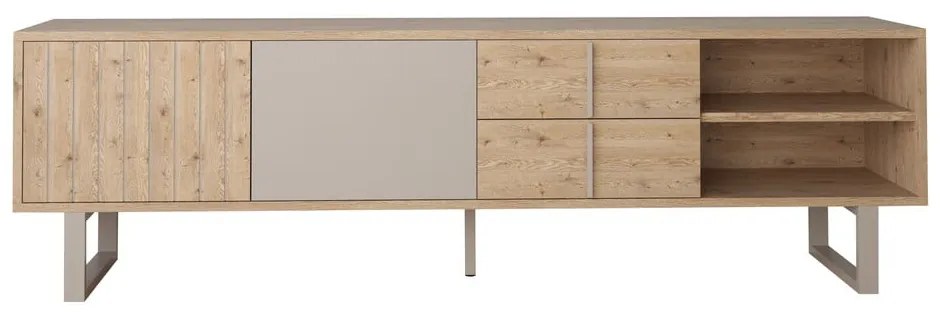 TV stolík v dekore duba v sivo-prírodnej farbe 180x51,5 cm Millay – Marckeric