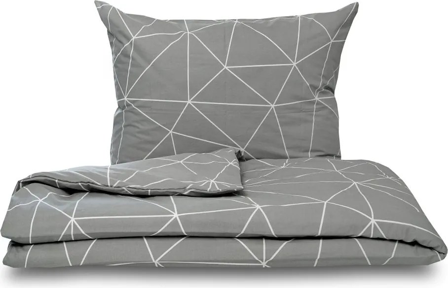 Kvalitex Bavlnené obliečky NORDIC COLLECTION 140x200 + 70x90 cm - GRID šedé