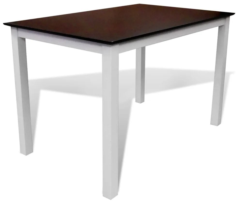 vidaXL Jedálenský stôl, 110 cm, masív, hnedo-biely