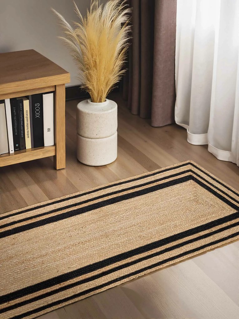 Hanse Home, Behúň Looma 106302 Natural Gold Black, 80x250, béžová, chodba / predsieň