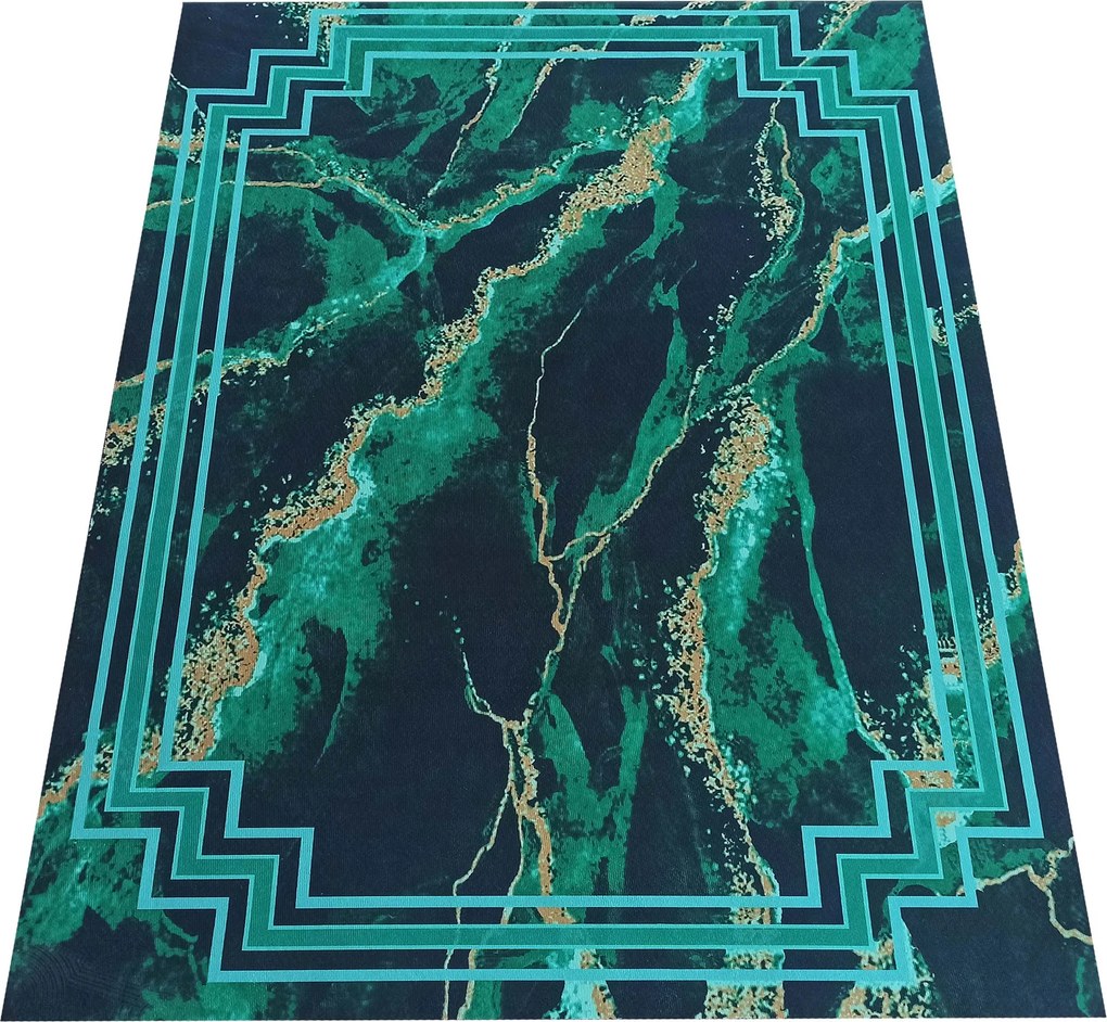 DY Zelený koberec s mramorovým vzorom Horeca-New 118 Rozmer: 120x180 cm