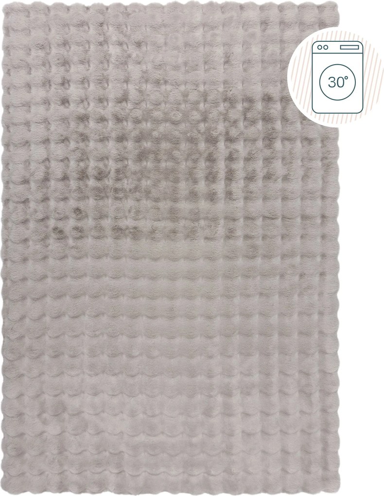 Flair Rugs, Kusový koberec Waffle Faux Fur Grey, 180x290, šedá, obývacia izba