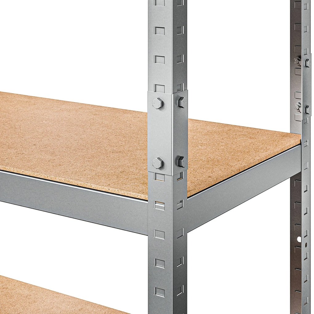Marbo Kovový Regál Série PRIMO 180x80x30 5 políc Nosnosť 500 KG- Pozinkovaný