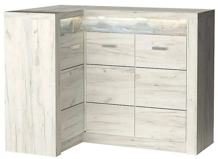 Komoda rohová Odraz Indianapolis I15 kraft biela