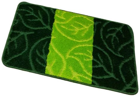 Kúpeľňový koberček MILANO fľaškovo zelený, lístie