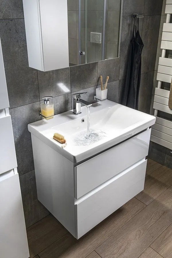 Aqualine Aqualine, ALTAIR vysoká skrinka s košom 40x184x31cm, čierna mat, ľavá, AI685L