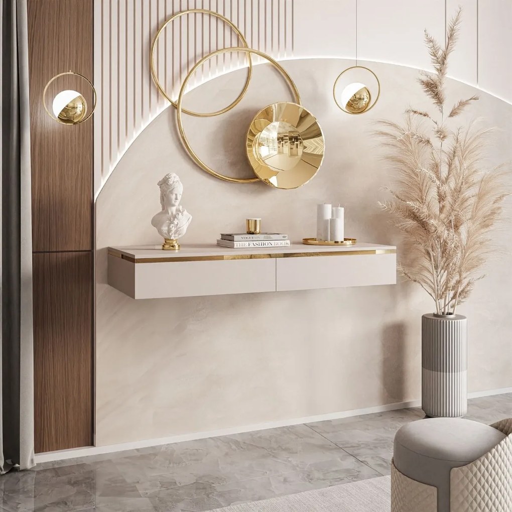 KONZOLA NESSIE KAŠMÍR + ZLATÁ LIŠTA 102 cm