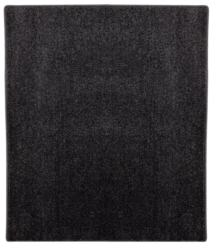 Vopi, Kusový koberec Eton čierny 78 štvorec, 200x200, čierna, chodba / predsieň