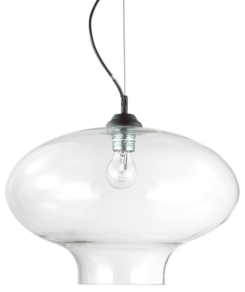 Závesné svietidlo Ideal lux 120898 BISTRO SP1 ROUND TRASPARENTE 1xE27 60W chróm