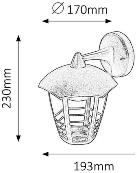 Rabalux 8617 - Vonkajšie nástenné svietidlo MARSEILLE 1xE27/60W/230V
