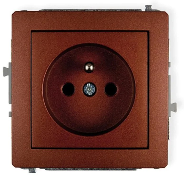 Jednoduchá zásuvka  Z/U hnedá D DGP-1Z