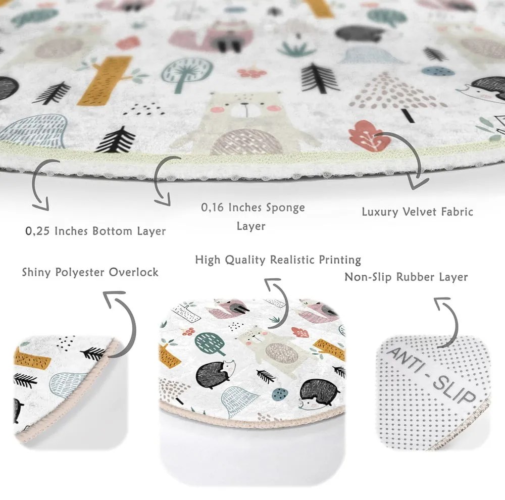 Biely detský koberec ø 80 cm Comfort – Mila Home