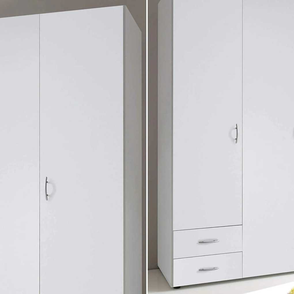 Sconto Šatníková skriňa SEBA 3 biela