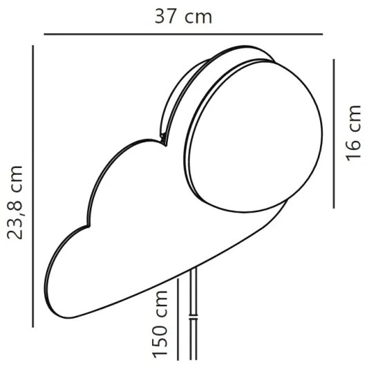 Nordlux - Detské nástenné svietidlo SKYKU CLOUD 1xE14/25W/230V mrak