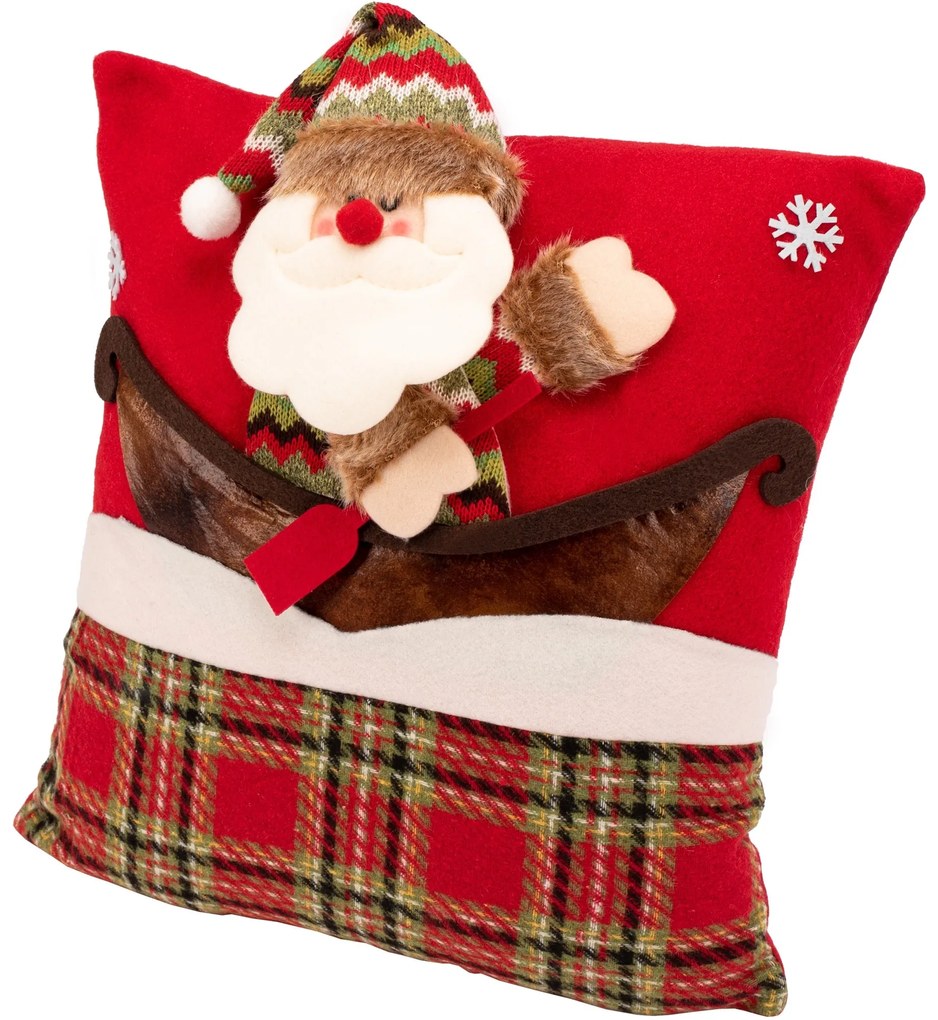 Vianočný obliečka na vankúš Santa 40x40 cm červený