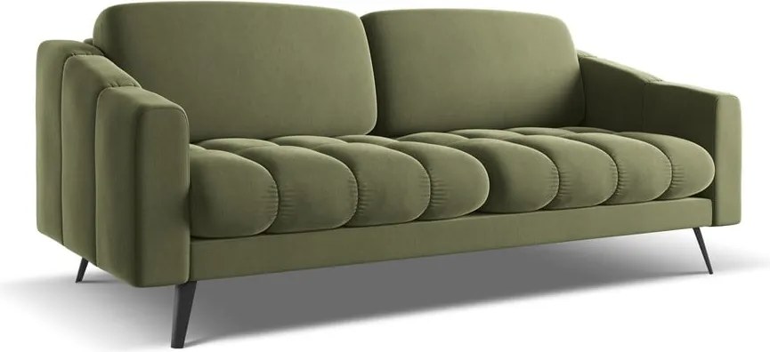 Zelená zamatová pohovka 202 cm Nalu – Makamii