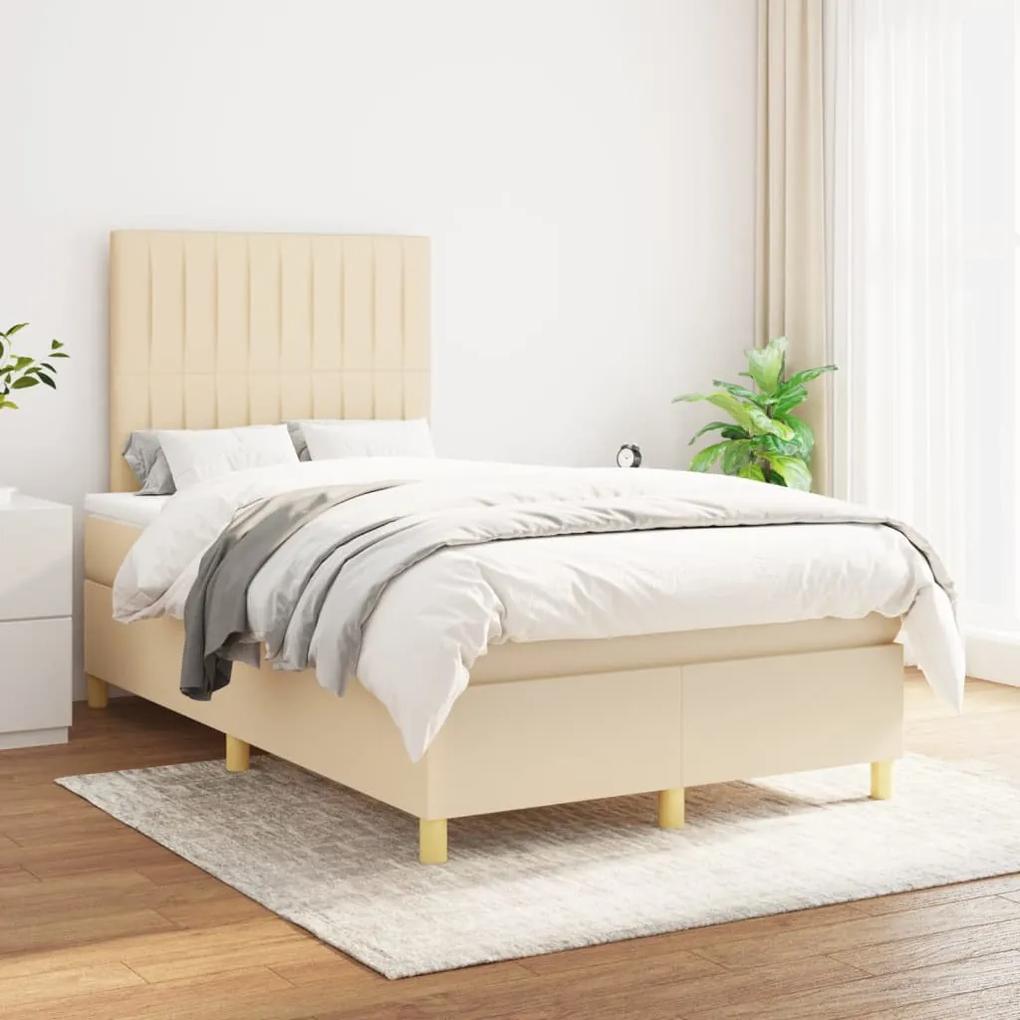 Boxspring posteľ s matracom krémový 120x200 cm látka 3142486