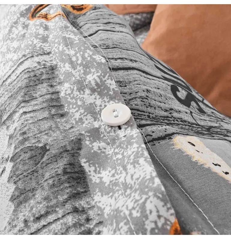 Obliečky bavlnené Zaos sivé EMI, Štandardný set jednolôžko obsahuje 1x 140x200 + 1x 70x90