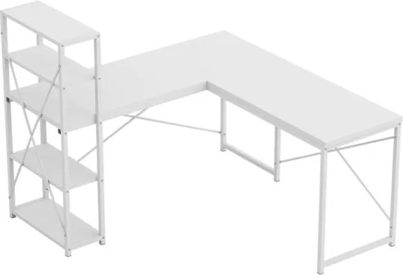 Rohový pracovný stôl s policami Leader 5.9 biely