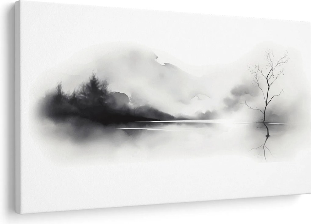 Obraz - Atramentová maľba krajiny (90x60 cm)