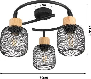 Brilagi - Bodové svietidlo BASKLITE 3xE27/15W/230V drevo/čierne