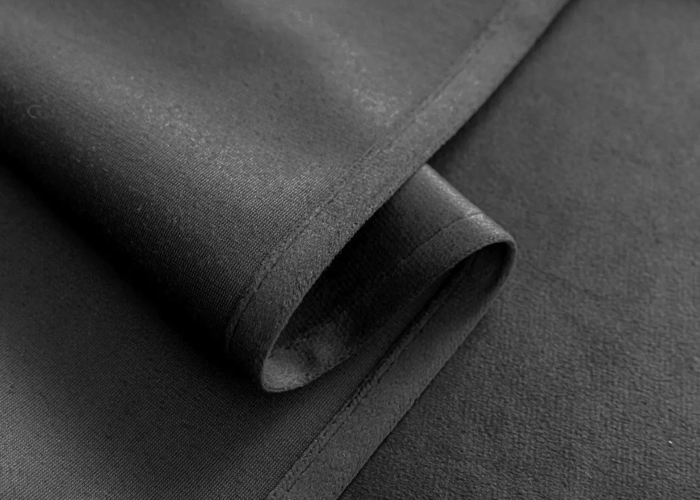 Tmavosivý zatemňovací záves VELVET 140x250 cm Zavesenie: Kovové krúžky