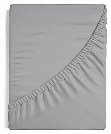 Napínacia plachta na posteľ - Svetlošedý jersey 100/200/25
