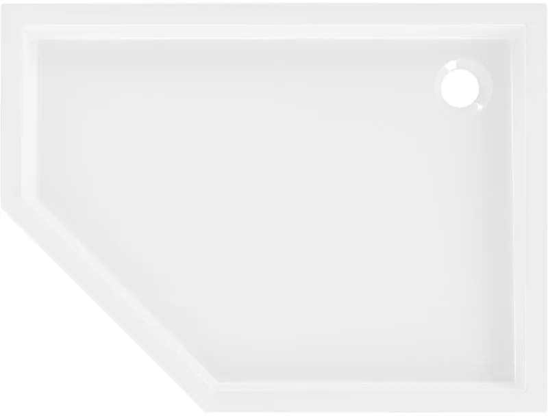 Mexen Flow+, päťuholníková sprchová vanička, pravá, 100 x 90 cm, biela lesklá, 46P109010RH