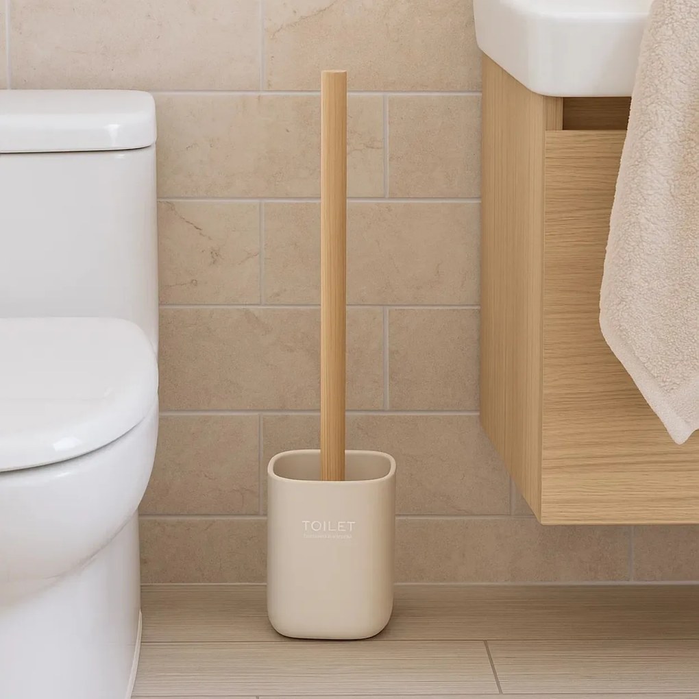 WC kefa Liso, béžová/s drevenými prvkami