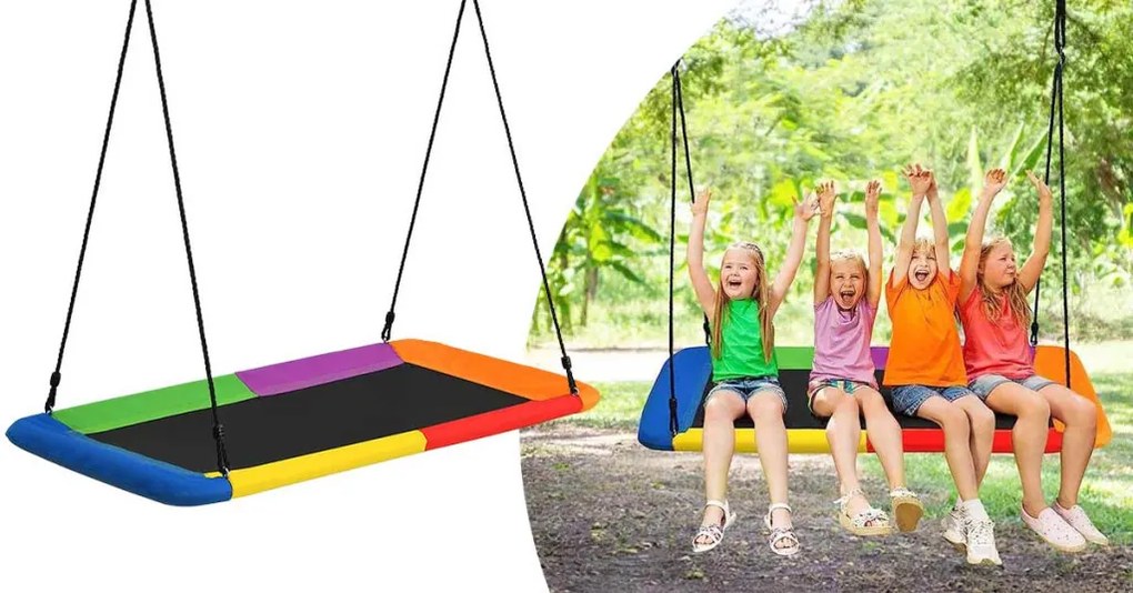 Hojdačka bocianie hniezdo, 150x80 cm, farebná