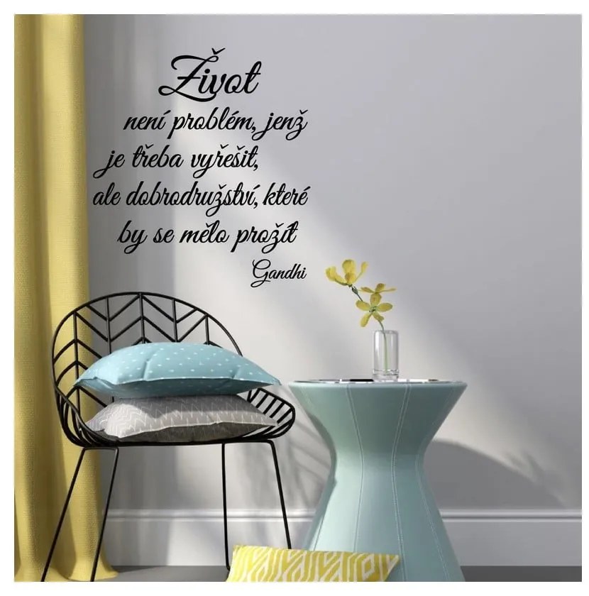 Samolepka na stenu s citátom Ambiance Gandhi Tajomstvo