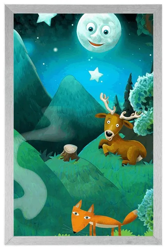 Plagát magický rozprávkový les - 30x45 black