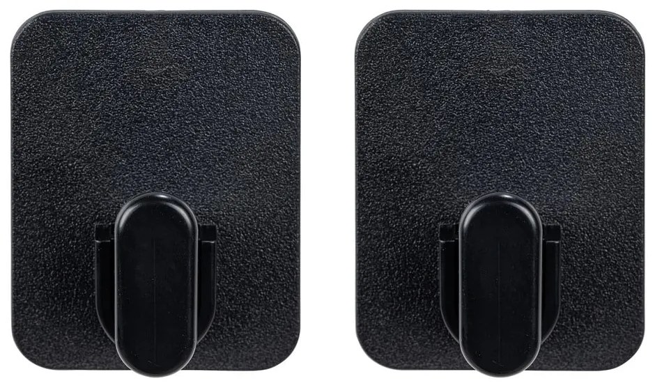 Čierne plastové háčiky v súprave 2 ks bez vŕtania Parma – Allstar