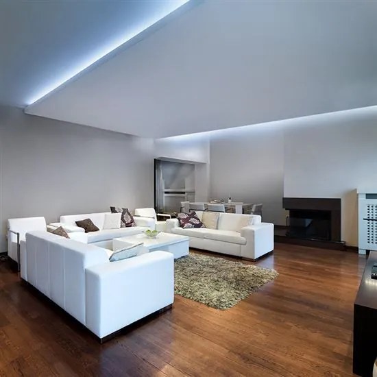 SOLIGHT COB LED pásik, sada s adaptérom, vypínač, 5m, 8W/m, 800lm/m, denná modrá