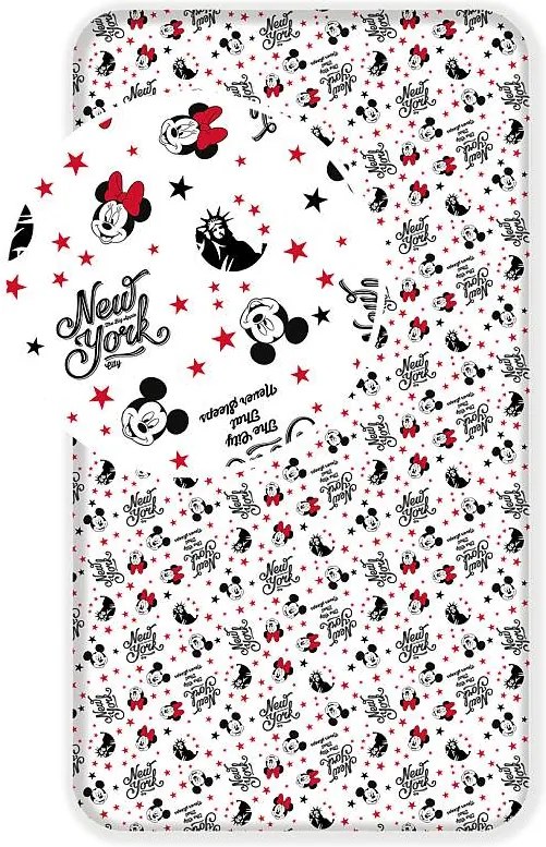 JERRY FABRICS Plachta Mickey a Minnie v New Yorku Love Bavlna 90/200 cm
