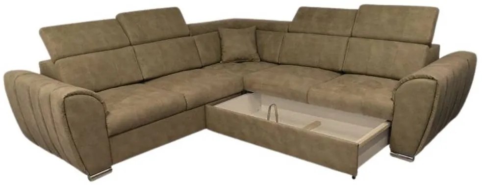 Rohová rozkladacia sedačka GRENADE ZARIA P hnedá