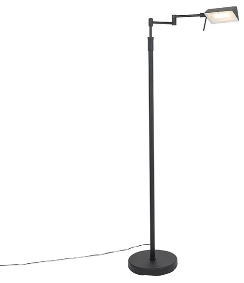 Dizajnová stojaca lampa čierna vrátane LED s dotykovým stmievačom - Notia